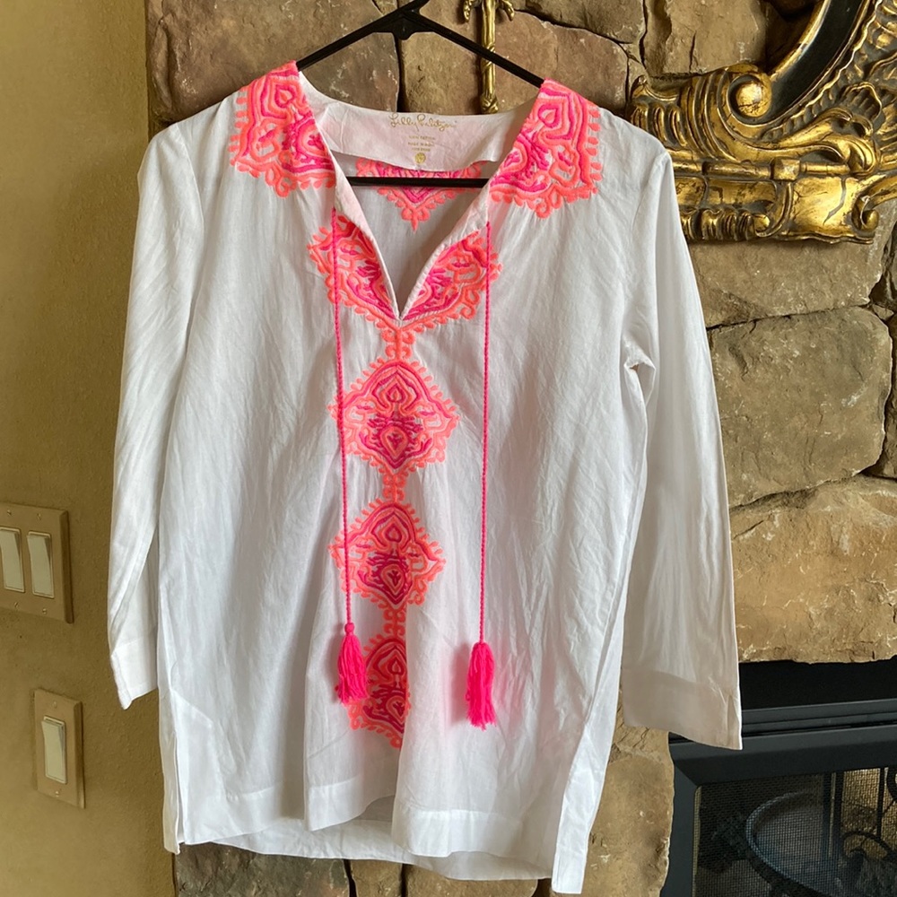 Lilly Pulitzer cotton white tunic